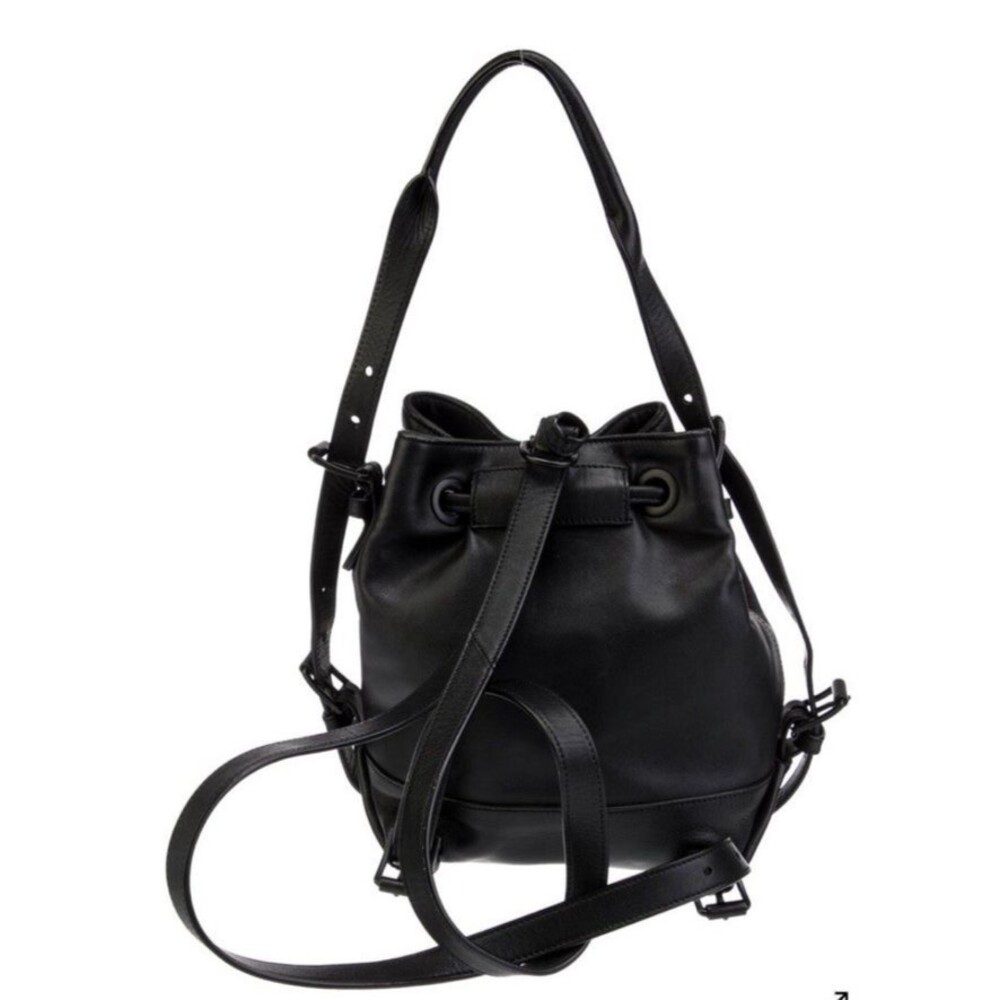 Opening Ceremony Black Izzy Convertible Backpack/ Bucket Bag  Drawstring Handbag